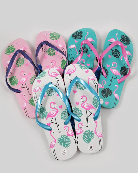 Picture of Women's flip flops flamingo