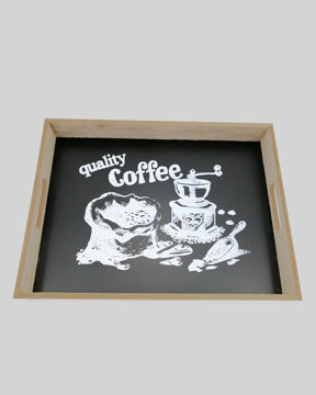 Εικόνα της Ξύλινος δίσκος σερβιρίσματος "QUALITY COFFEE"