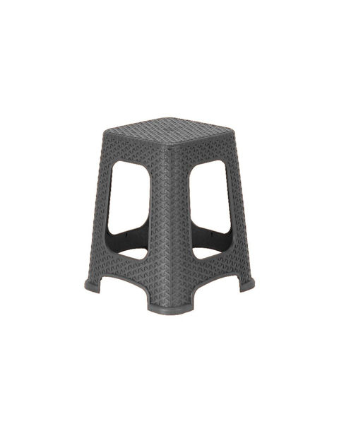 Picture of Gray plastic rattan stool
