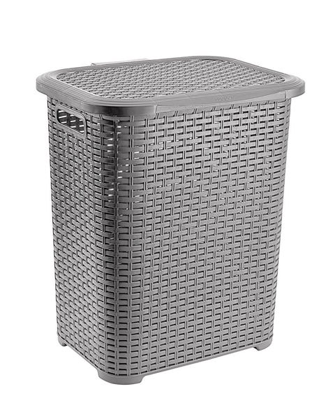 Picture of 45l plastic laundry basket "rattan" design