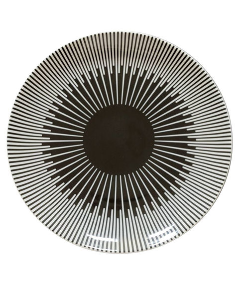 Picture of Shallow porcelain plate 27cm. black and white