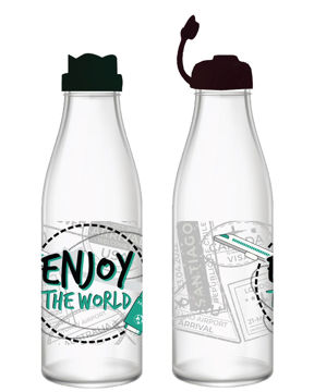 Εικόνα της Μπουκάλι γυάλινο 1Λ. με καπάκι "FLIP TOP"