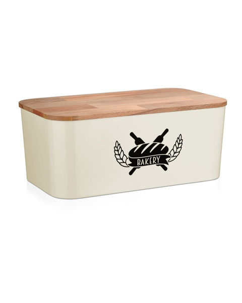 Picture of Plastic bread basket with wooden lid