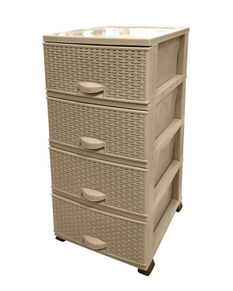 Picture of Plastic "rattan" chest of drawers